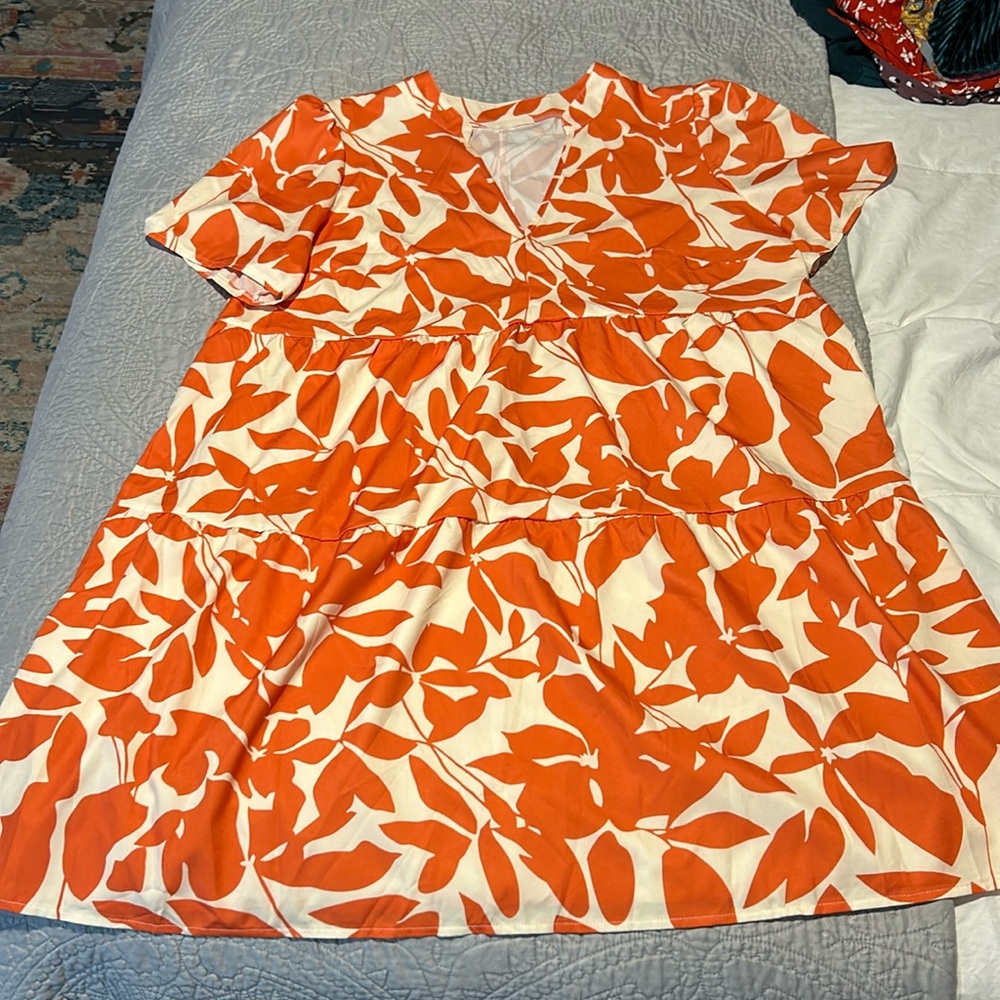 Orange Printed Dress